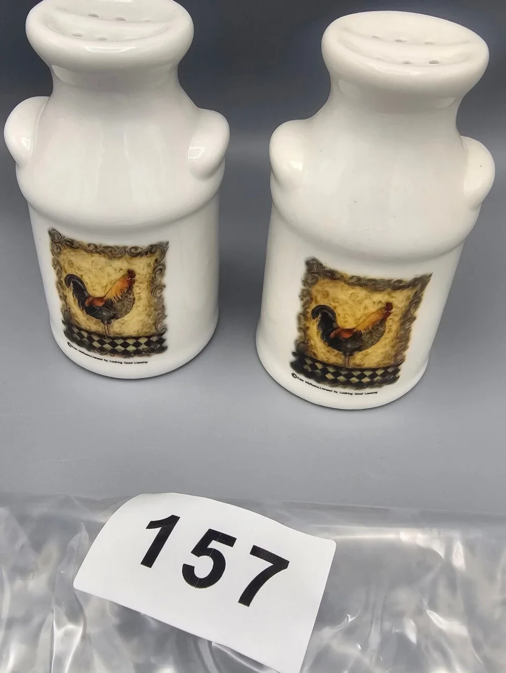 Vintage Ceramic Rooster Salt and Pepper Shakers by Kate McRostie